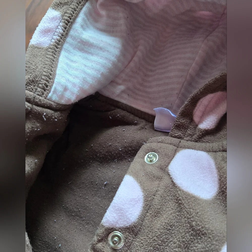 🏖 Carters Girl Cold Winter Snowsuit Outerwear Bunting Hooded Bear Ears 6mo